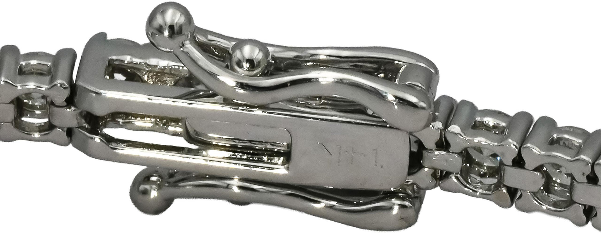 14k White Gold VS Round Diamond Tennis Bracelet 3.65CT