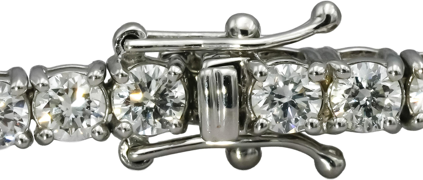 18k White Gold VS Round Natural Diamond Tennis Bracelet 7.0CT