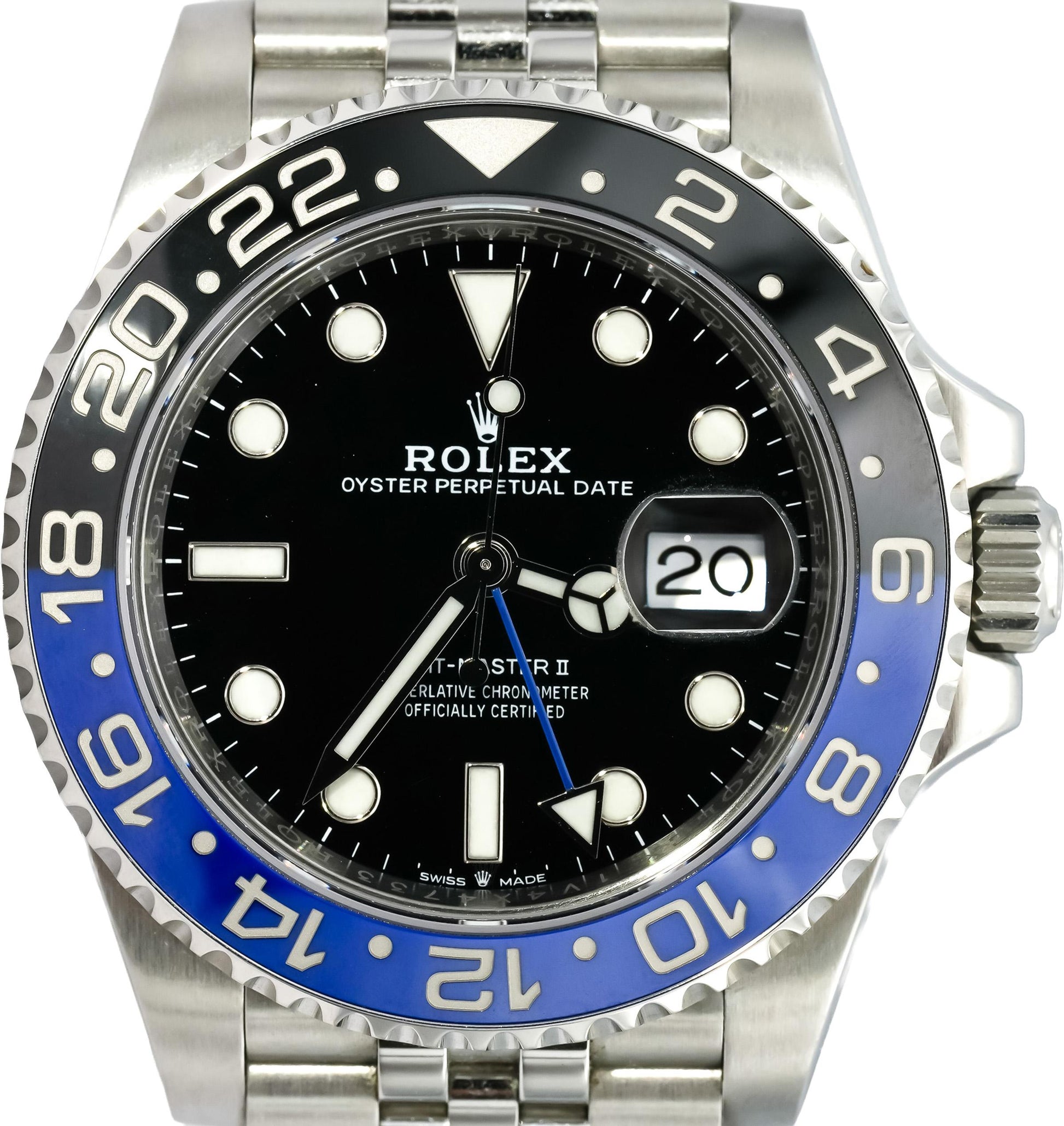 ROLEX Stainless Steel GMT-Master II "Batgirl" Watch Ref 126710BLNR Box & Papers