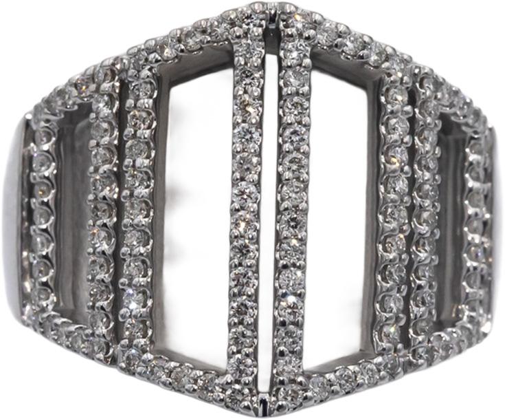 VERA WANG LOVE 10k White Gold 0.50CT Round Cut Diamond Ring Size 7