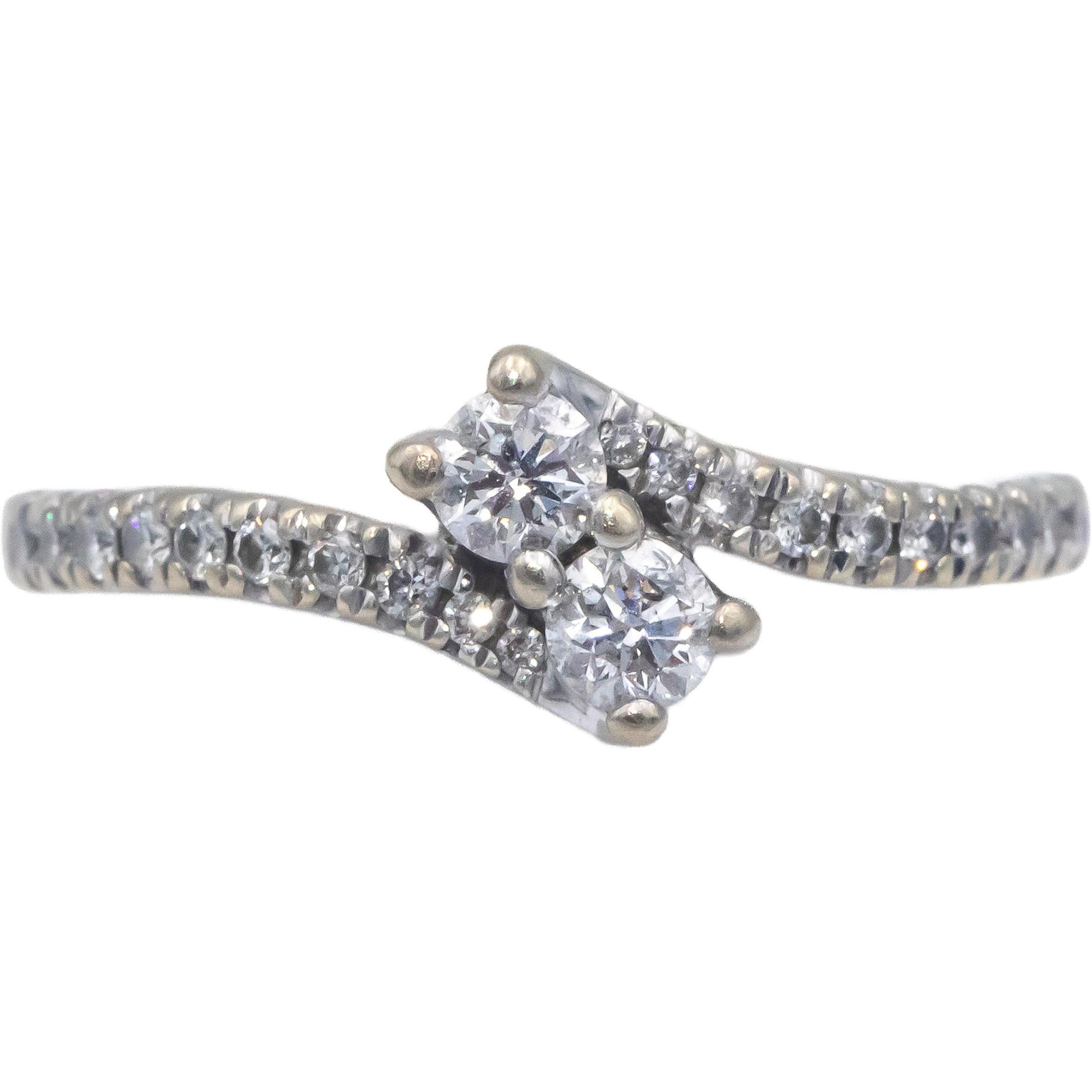 EVER US Designer 14k White Gold 0.50CT Round Cut Diamond Ring Size 6.75