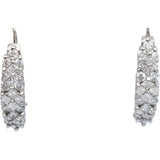 Round Diamond 14k White Gold Jewelry Cluster Curved Earrings 1.0CT