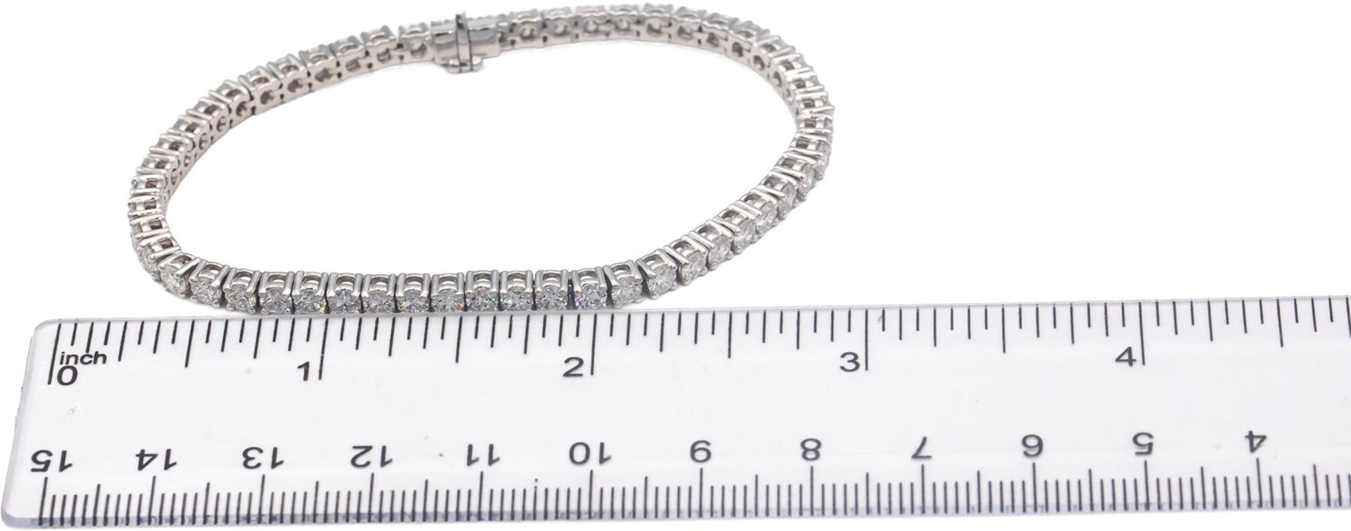 14k White Gold 5.0CT Round Cut Lab Grown Diamond Tennis Bracelet