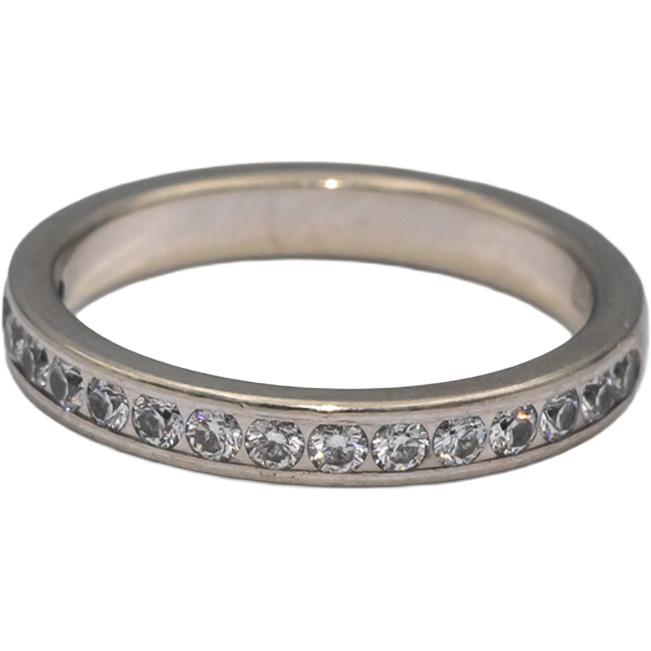 14k White Gold VS Round Bezel Set Diamond Wedding Band Ring 0.40CT Size 6