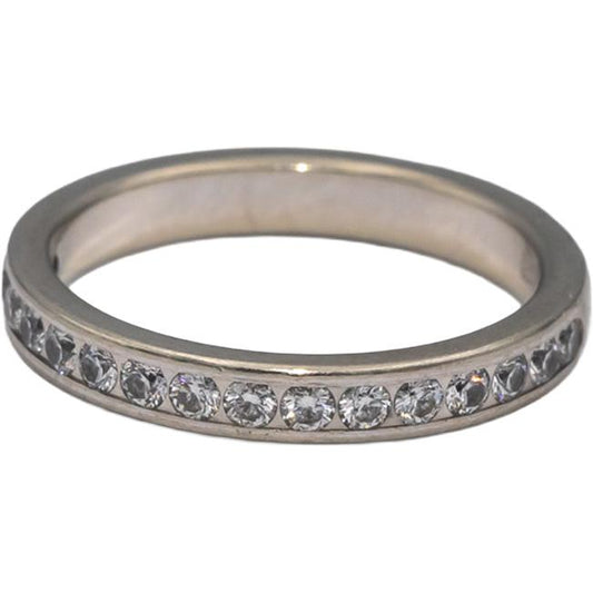 14k White Gold VS Round Bezel Set Diamond Wedding Band Ring 0.40CT Size 6