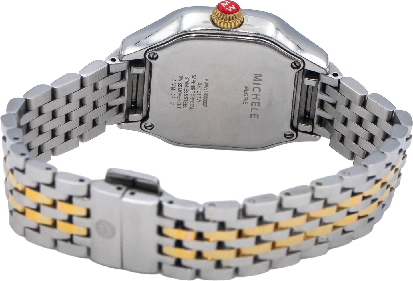 MICHELE Meggie Two-Tone 18k Gold Plate Diamond MOP Dial Quartz Ladies Watch