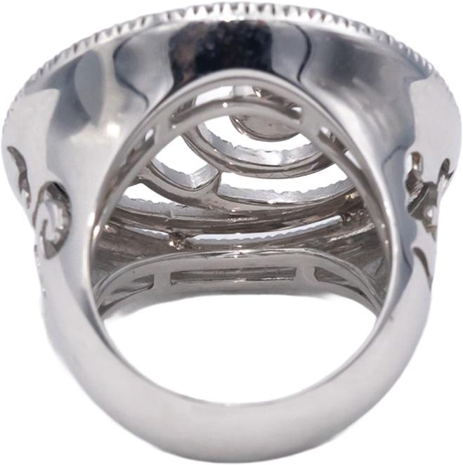 PIERO MILANO 18k White Gold VS Round Diamond Cocktail Ring 2.05CT Size 6.25