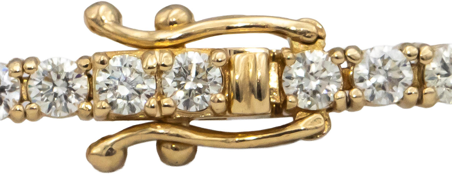 14k Yellow Gold VS Round Diamond Tennis Bracelet 4.65CT