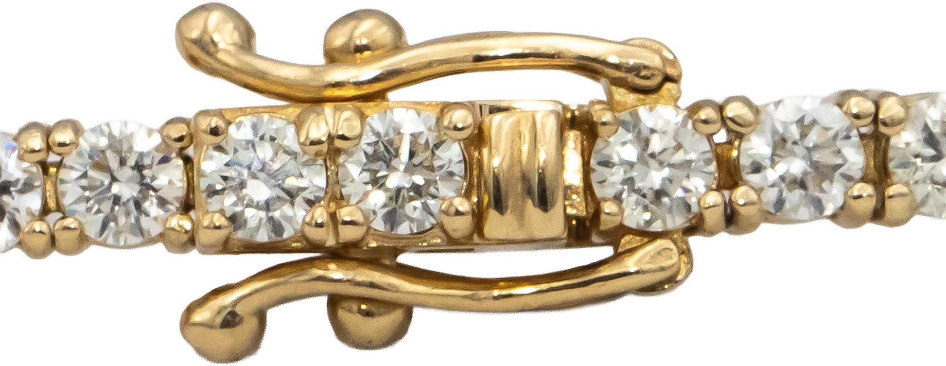 14k Yellow Gold VS Round Diamond Tennis Bracelet 4.65CT