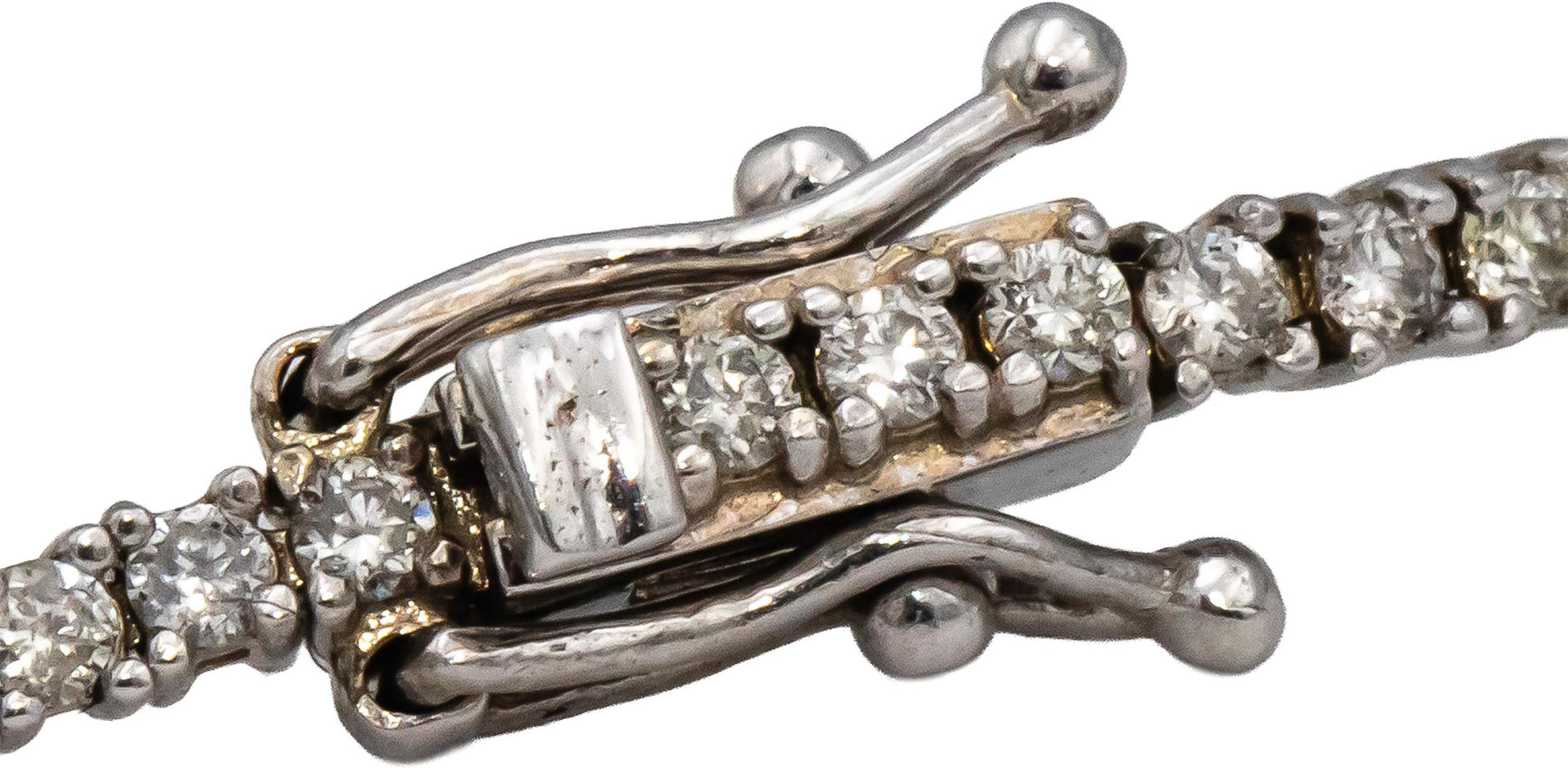 14k White Gold Round Diamond Tennis Bracelet 1.71CT