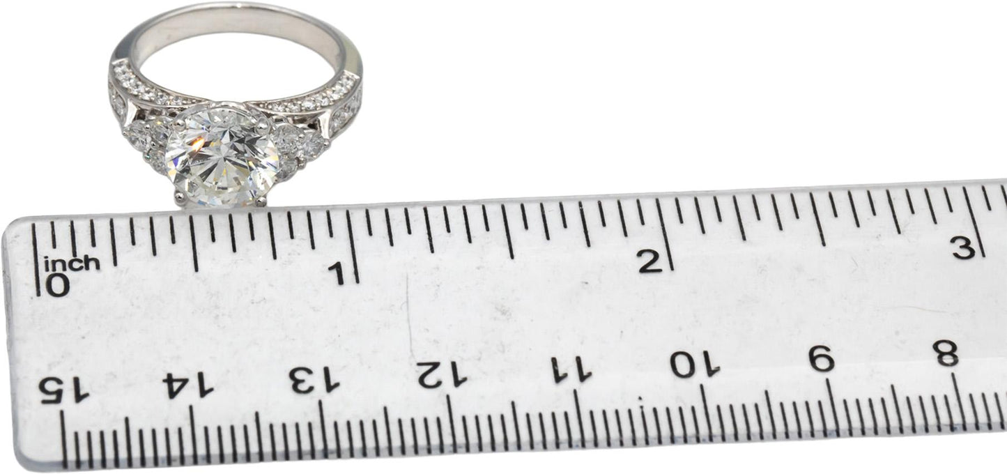 GIA Certified 18k White Gold Diamond Engagement Ring 3.91CT w/ 3.13CT Center