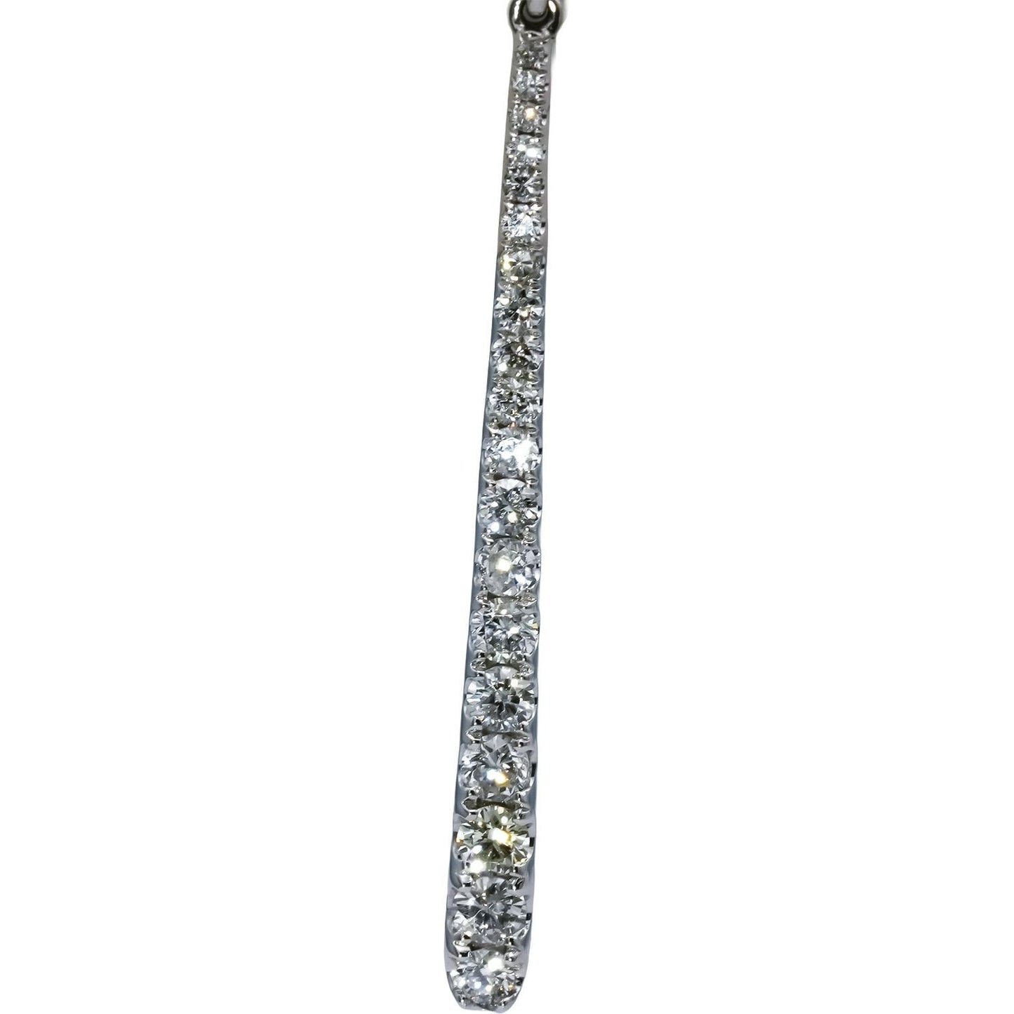 18k White Gold Round VS Diamond Drop Dangle Earrings 1.50CT