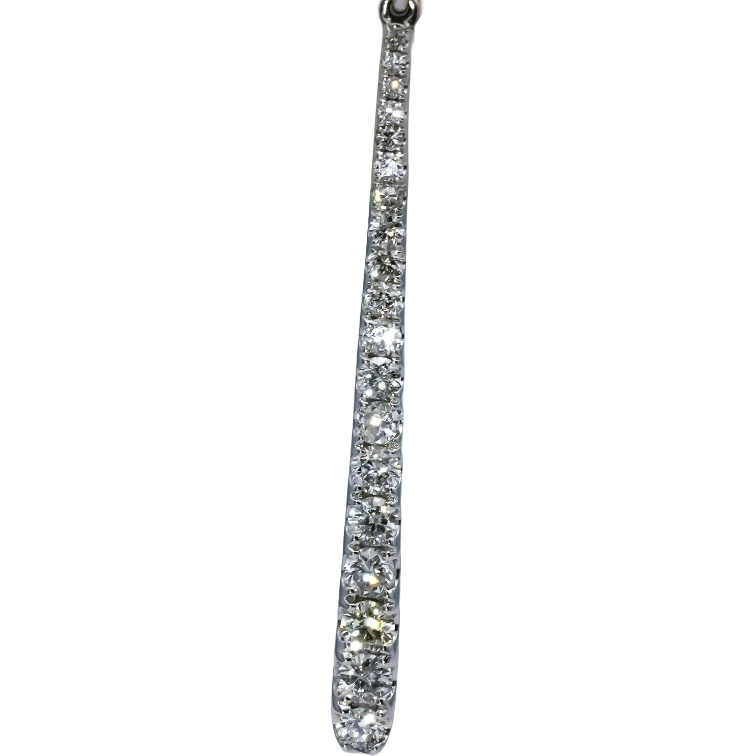 18k White Gold Round VS Diamond Drop Dangle Earrings 1.50CT