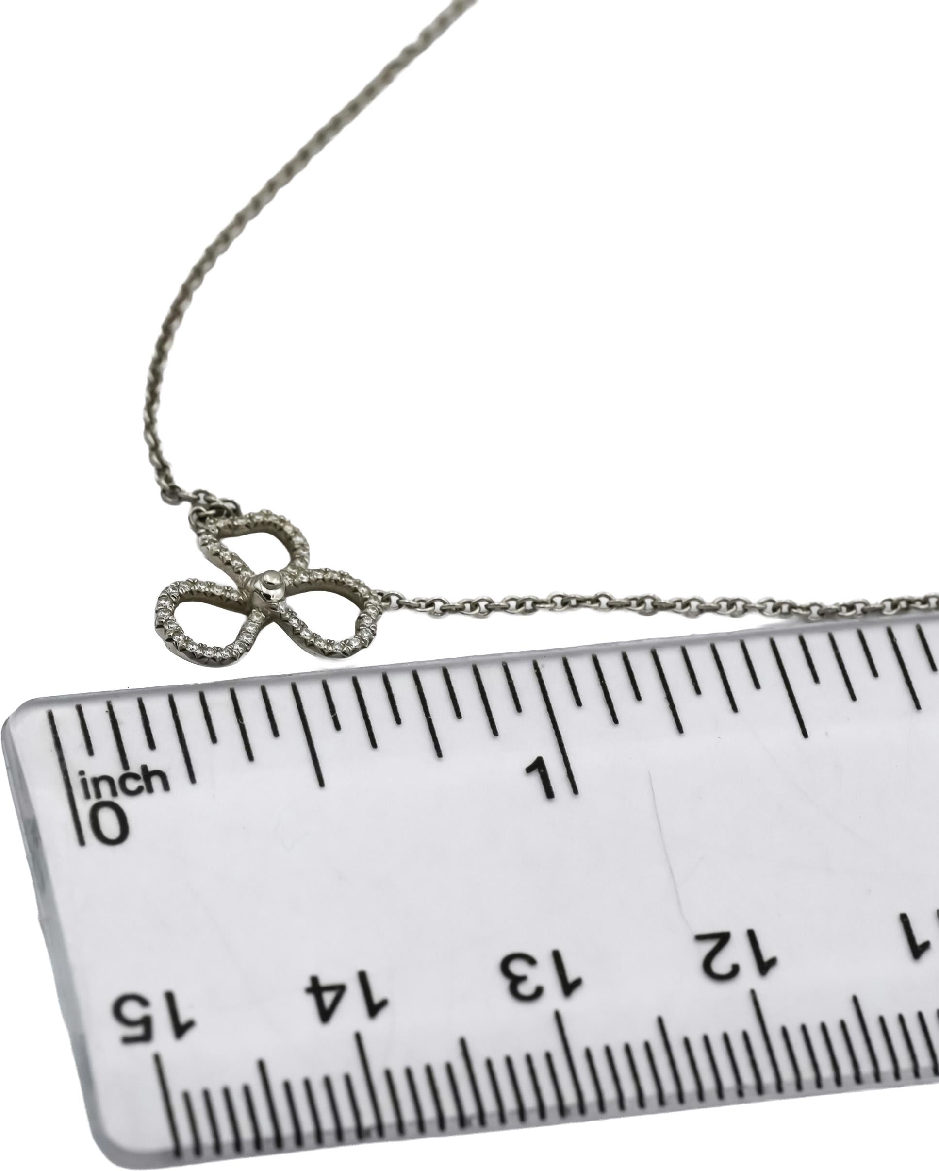 TIFFANY & CO. Platinum VS Round Diamond Paper Flowers Pendant Necklace 0.10CT