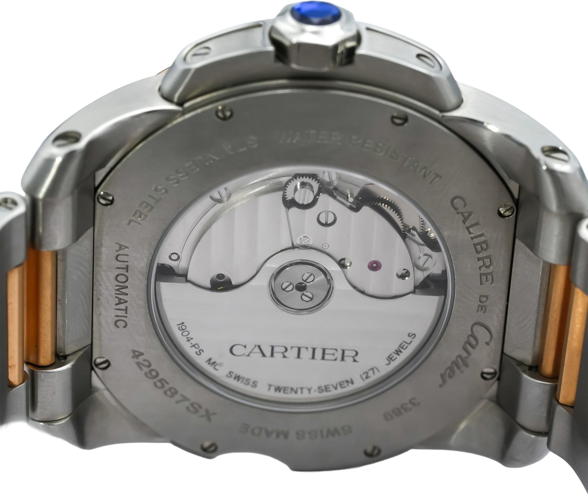 CARTIER 18k Rose Gold Stainless Steel Calibre De Cartier 3389 Automatic Watch