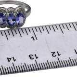 14k White Gold Oval Cut Tanzanite Ring 1.0CT Size 7 w/ Diamond Accent