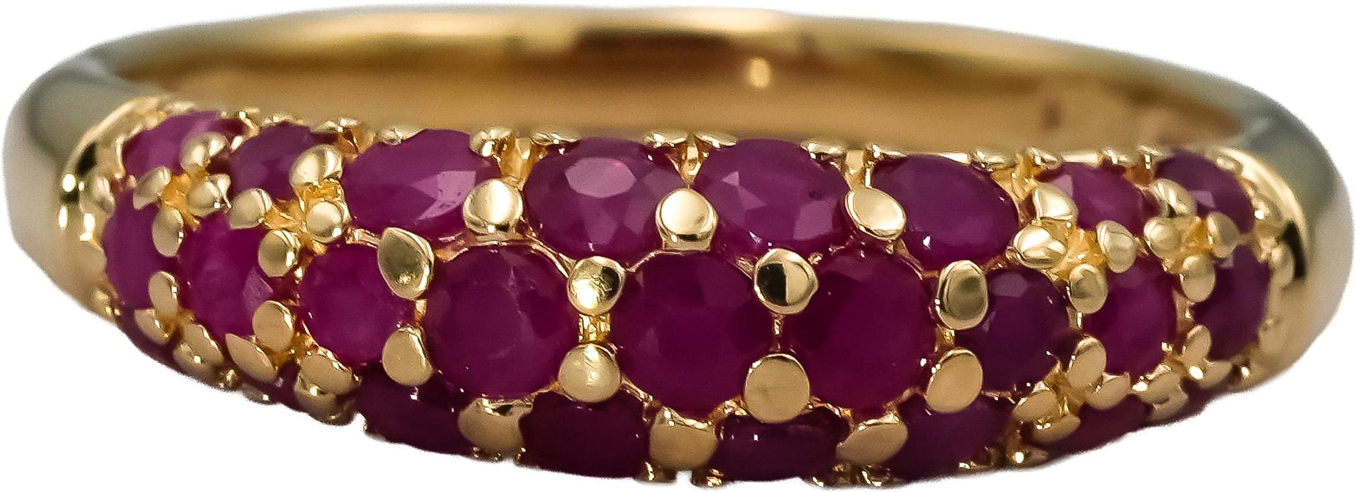 14k Yellow Gold Round Ruby Band Ring 0.55CT Size 8.25