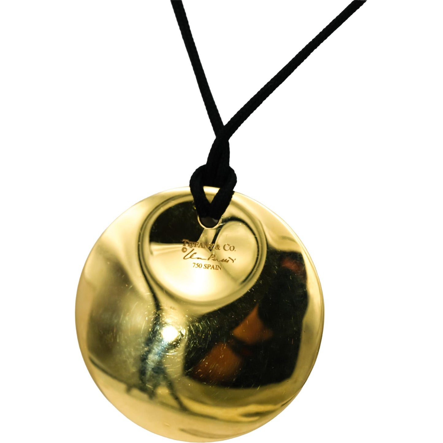 TIFFANY & CO. 18k Yellow Gold Elsa Peretti Round Disc Pendant Necklace