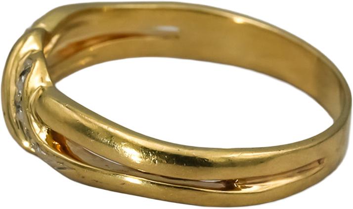 14k Yellow Gold Round Diamond Twist Band Ring 0.05CT Size 9.75