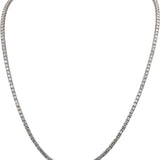 14k White Gold VS Round Lab-Grown Diamond Tennis Necklace 10.19CT