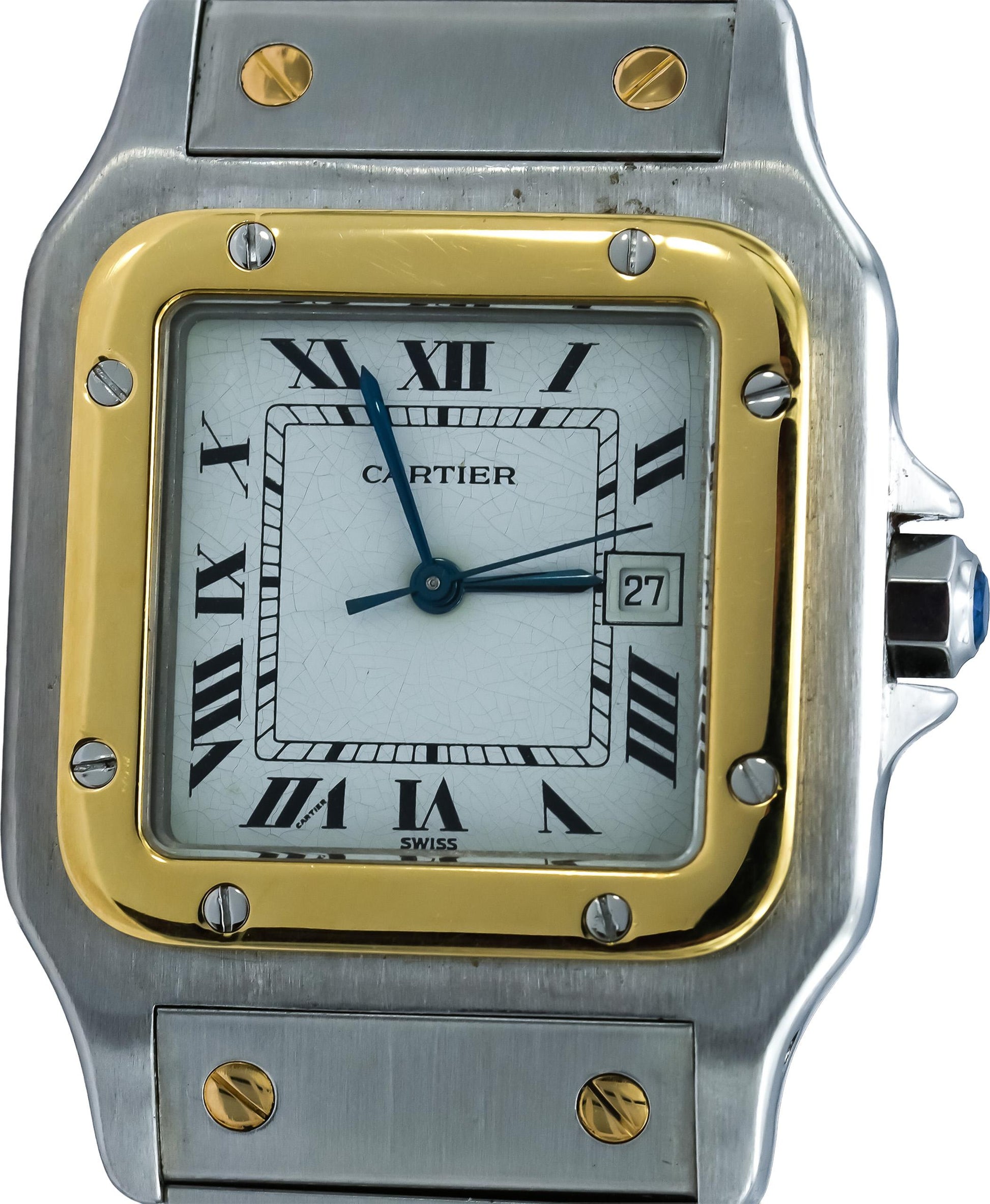 CARTIER Stainless Steel 18k Gold Santos 29mm Quartz Watch Ref. AC23.80