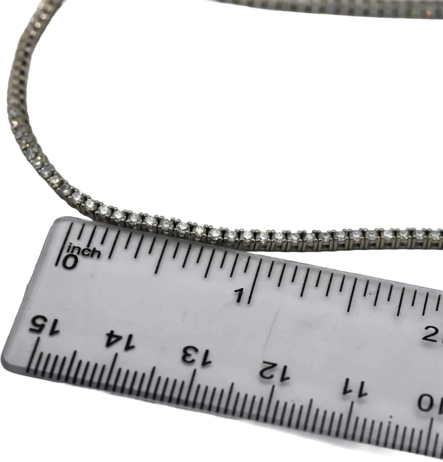 14K White Gold VS Round Diamond Tennis Necklace 5.35CT 217 Pieces