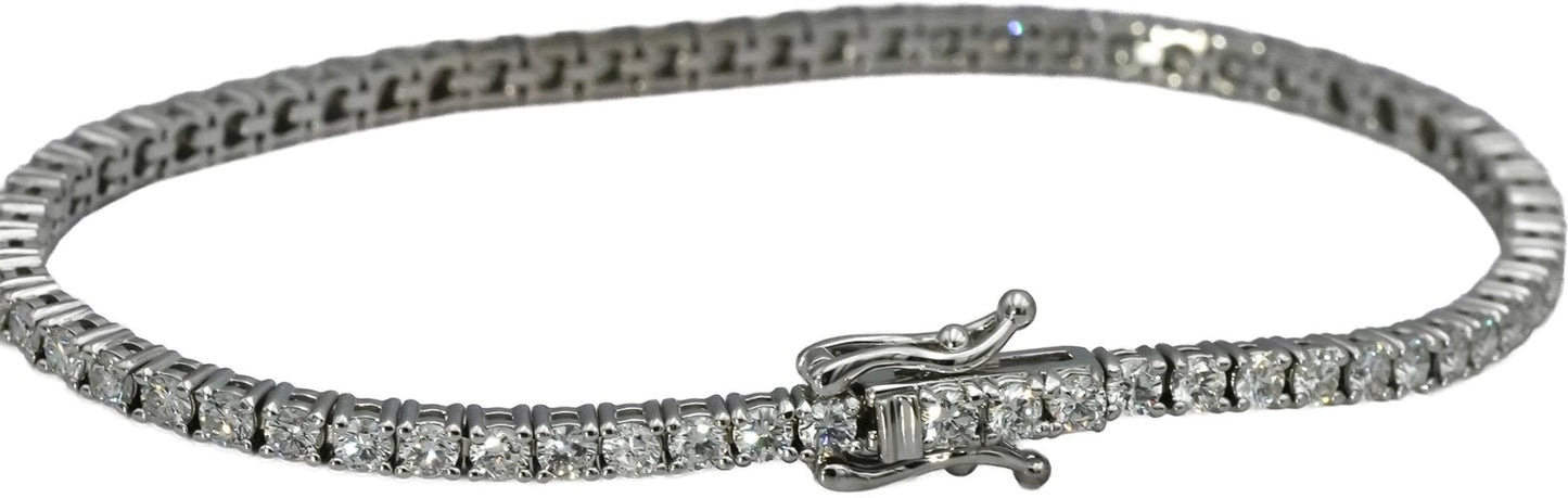 14k White Gold VS Round Diamond Tennis Bracelet 3.65CT