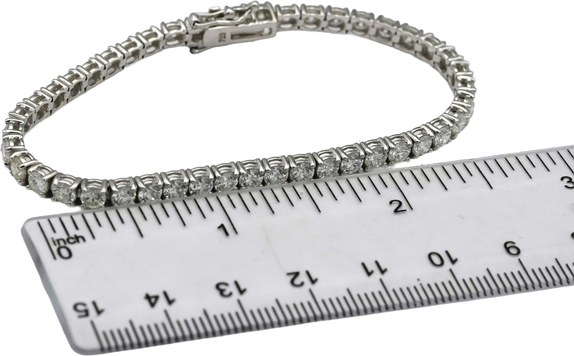 18k White Gold VS Round Natural Diamond Tennis Bracelet 7.0CT