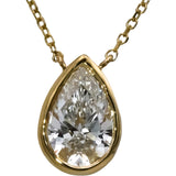 14k Yellow Gold VS Pear Cut Lab-Grown Diamond Pendant Necklace 1.02CT