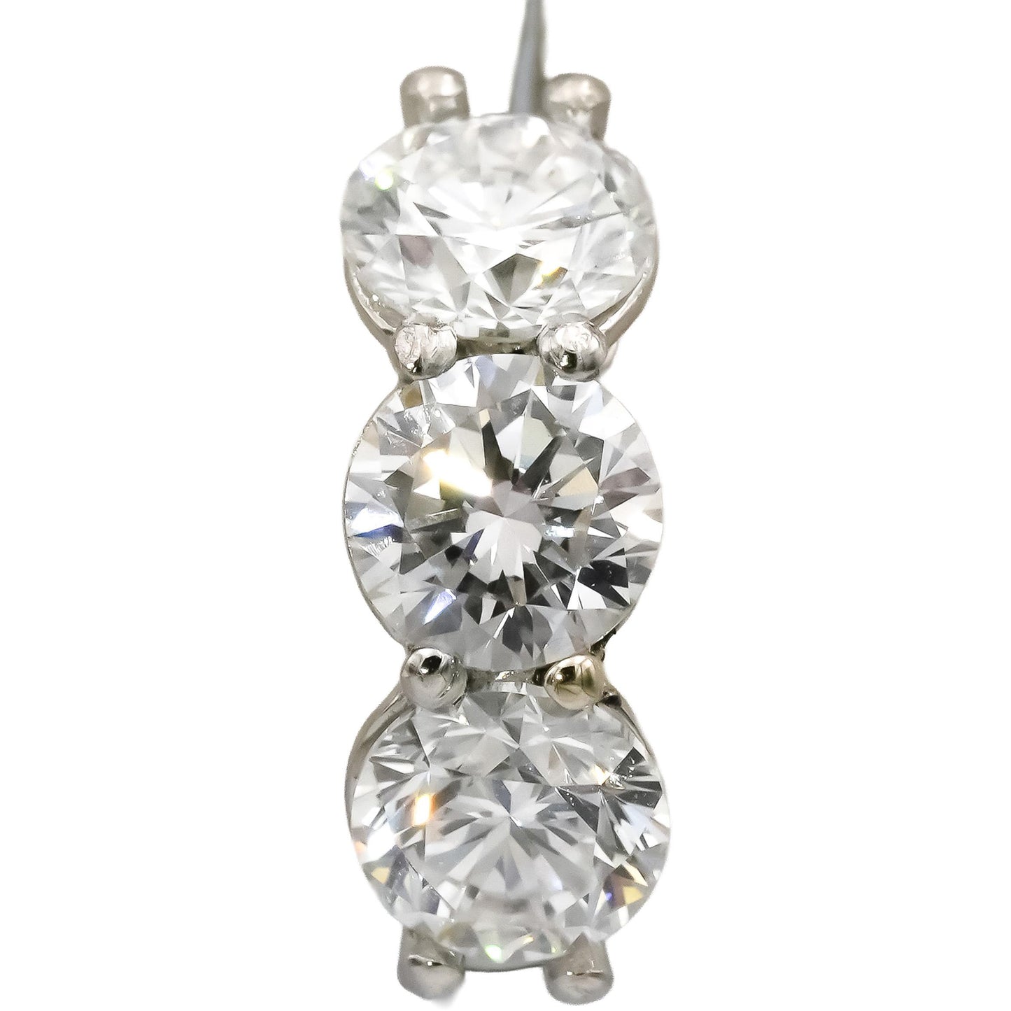 Platinum VS Round Lab-Grown Diamond Dangle Huggie Earrings 3.18CT