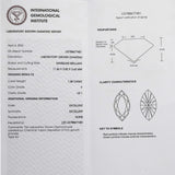 IGI 14k White Gold VS1/F Lab-Grown Marquise Diamond Pendant Necklace 1.38CT