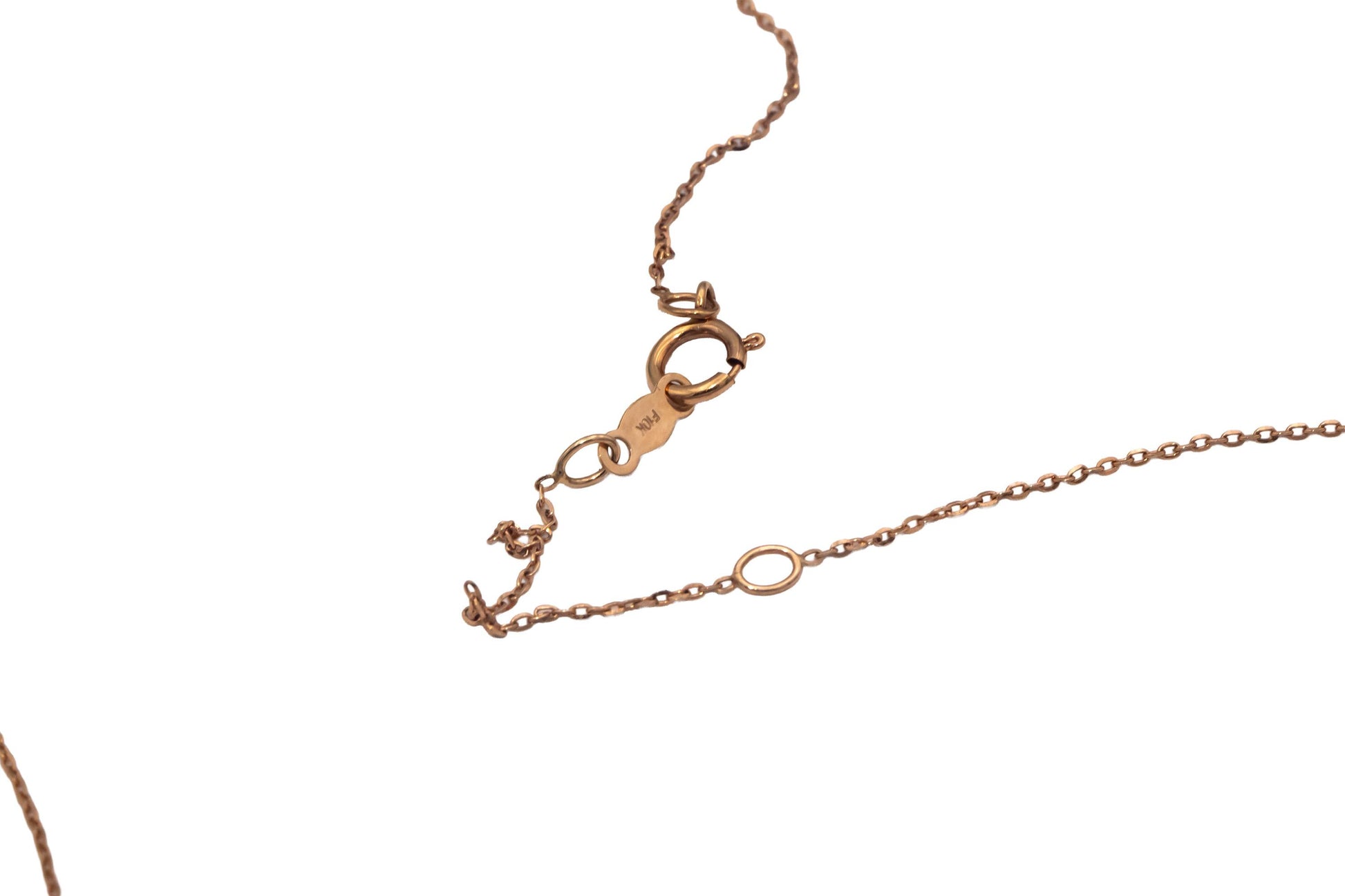 10k Rose Gold 1.0CT Diamond Open Heart Pendant Chain Necklace