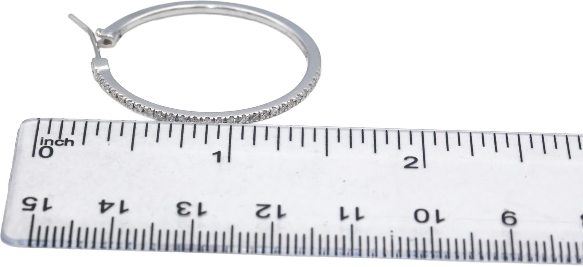 14k White Gold Jewelry 0.50CT Round Cut Diamond Hoop Earrings
