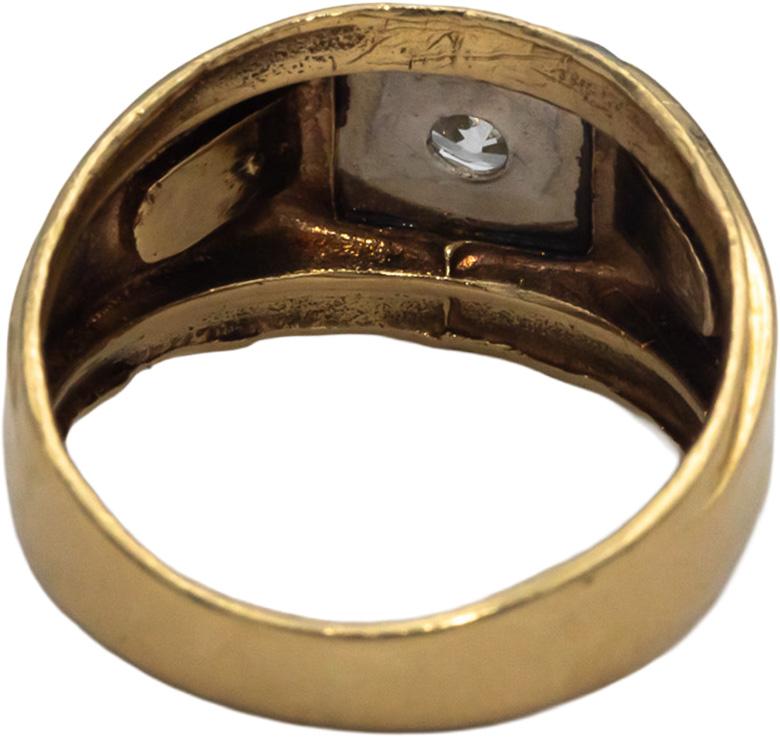 14k Yellow Gold 0.50CT Round Cut Diamond Ring w/ 0.45CT Center Size 7.75