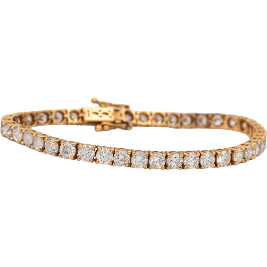 18k Rose Gold Round Diamond Tennis Bracelet 10.64CT