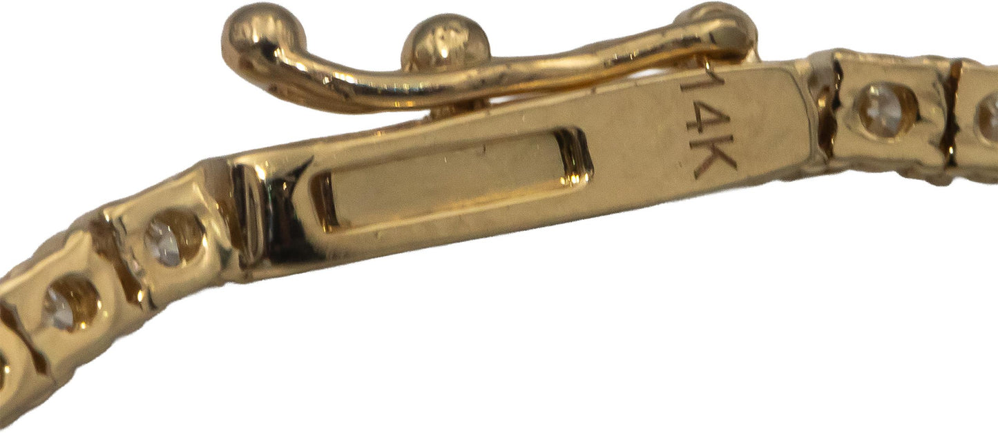 14k Yellow Gold VS Round Diamond Tennis Necklace 7.98CT