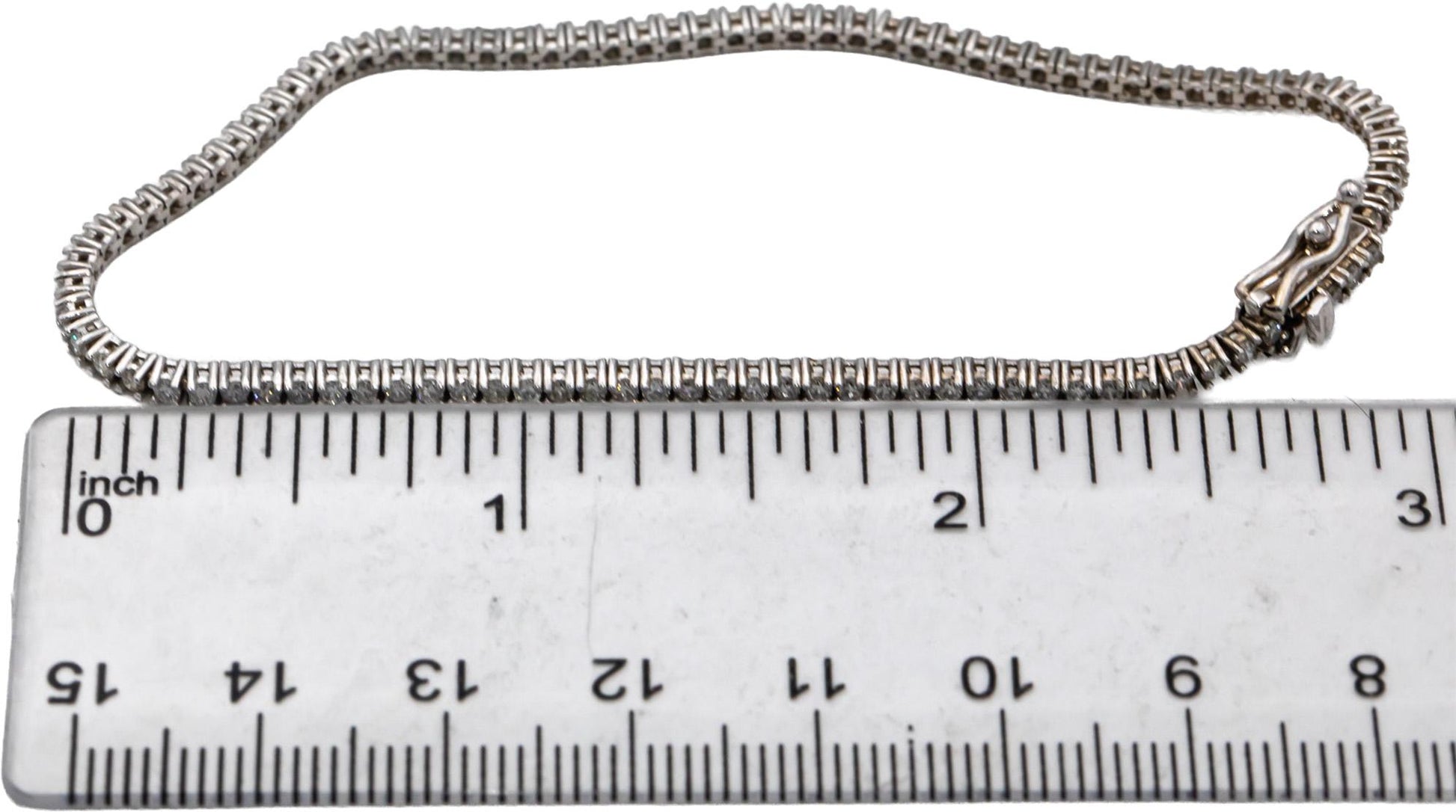14k White Gold Round Diamond Tennis Bracelet 1.71CT