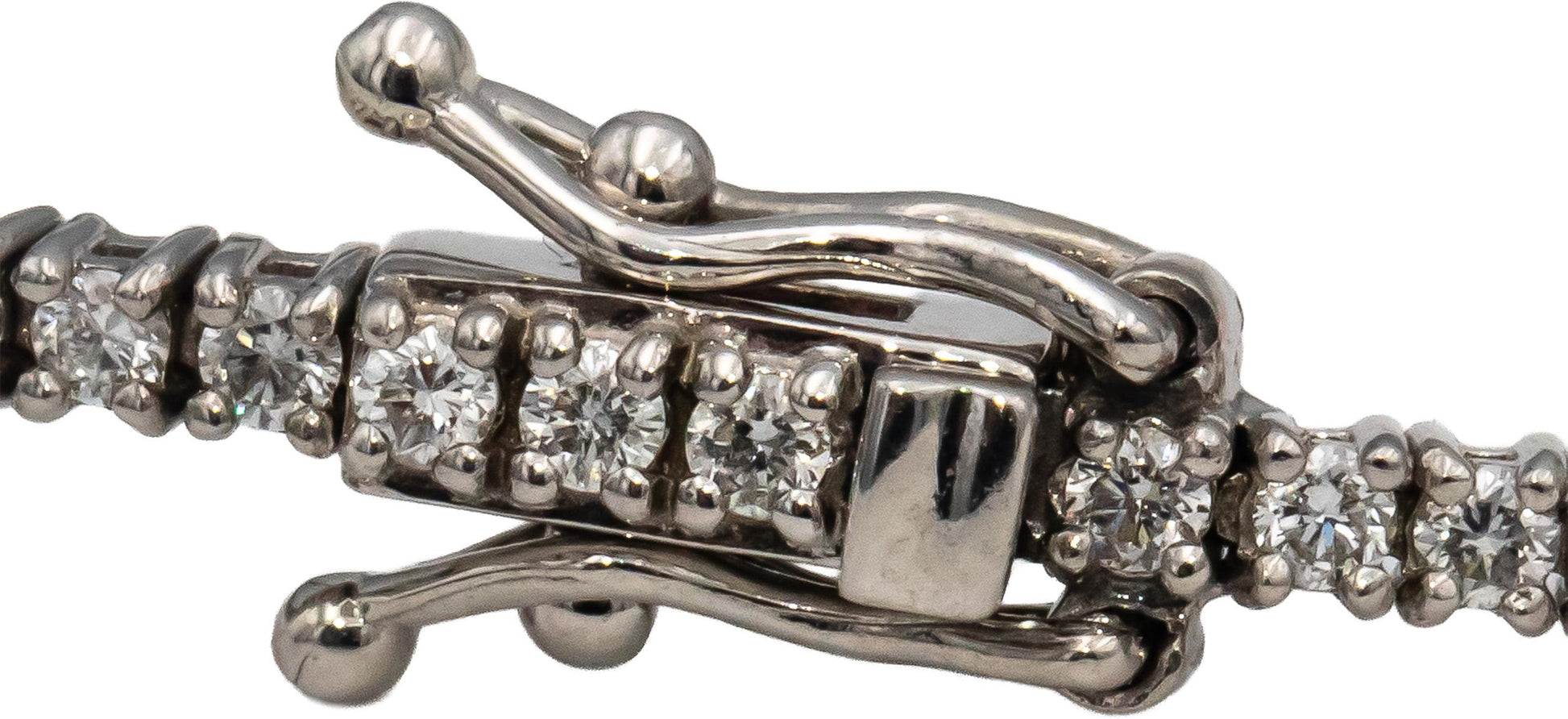 14k White Gold Round Diamond Tennis Bracelet 1.62CT