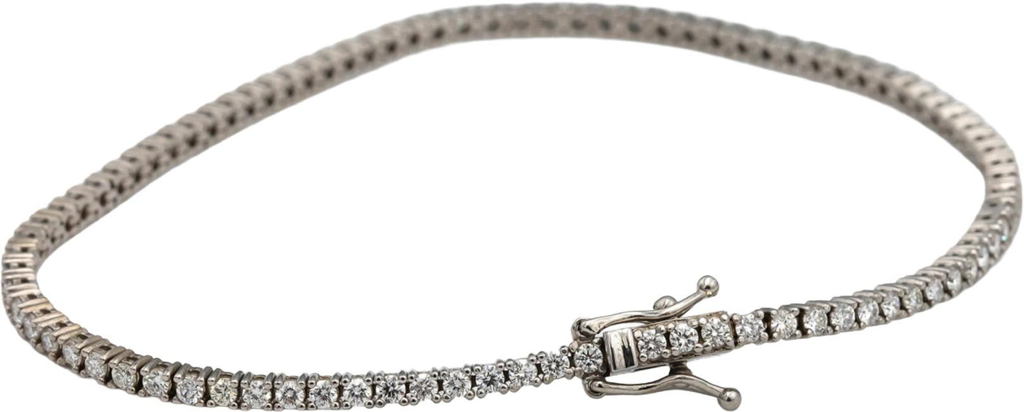 14k White Gold Round Diamond Tennis Bracelet 2.30CT