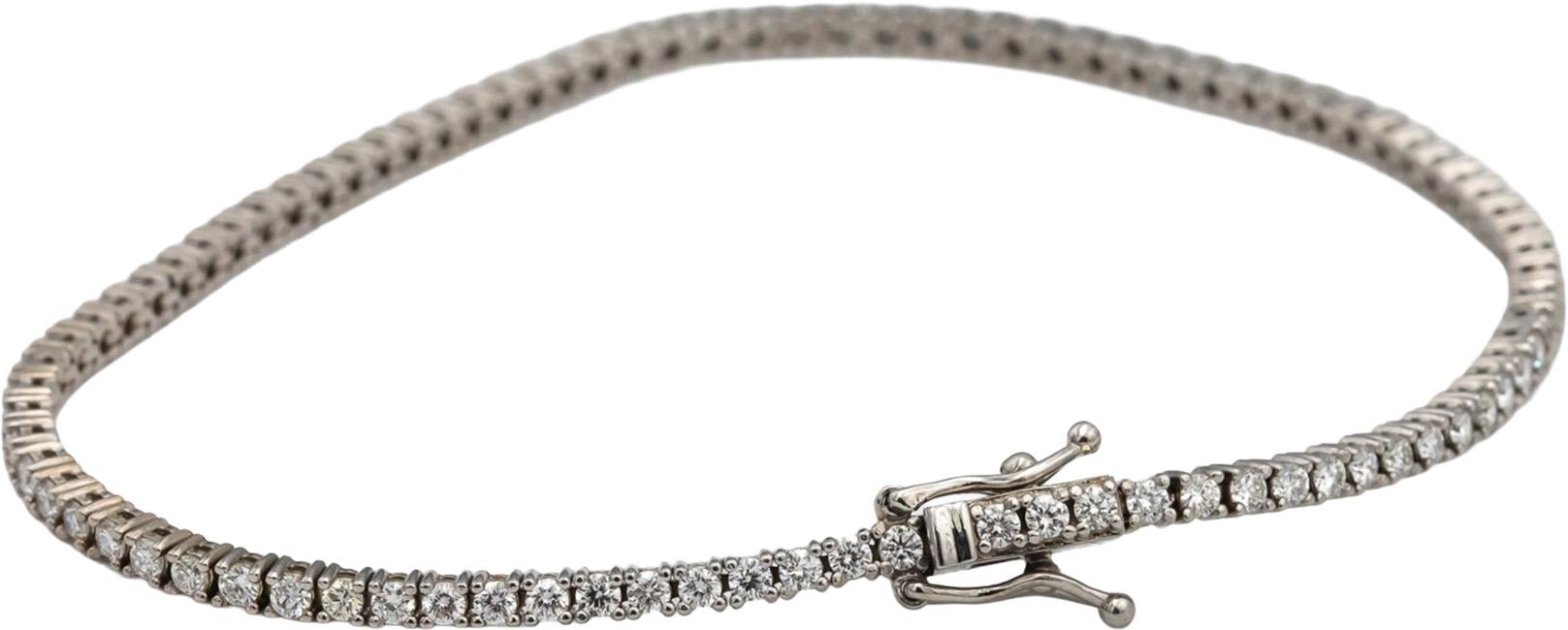 14k White Gold Round Diamond Tennis Bracelet 2.30CT