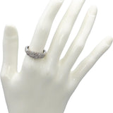 10k White Gold Round Diamond Cluster Band Ring 0.75CT Size 7