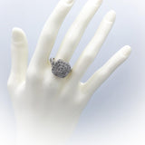10k White Gold Round Diamond Cluster Cocktail Ring 2.0CT Size 7