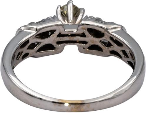 GIA 18k White Gold Color Changing Diamond Ring 0.47CT w/ 0.27CT Center Size 7