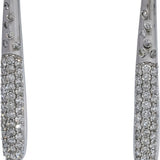 14k White Gold Round Diamond Drop Dangle Earrings 2.0CT