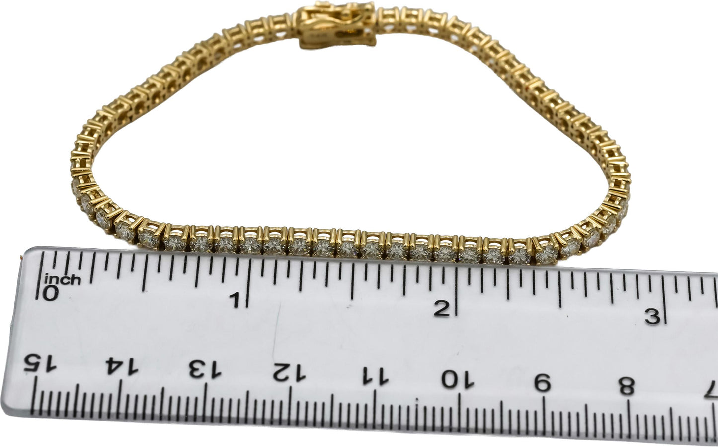 14k Yellow Gold VS Round Diamond Tennis Bracelet 4.89CT