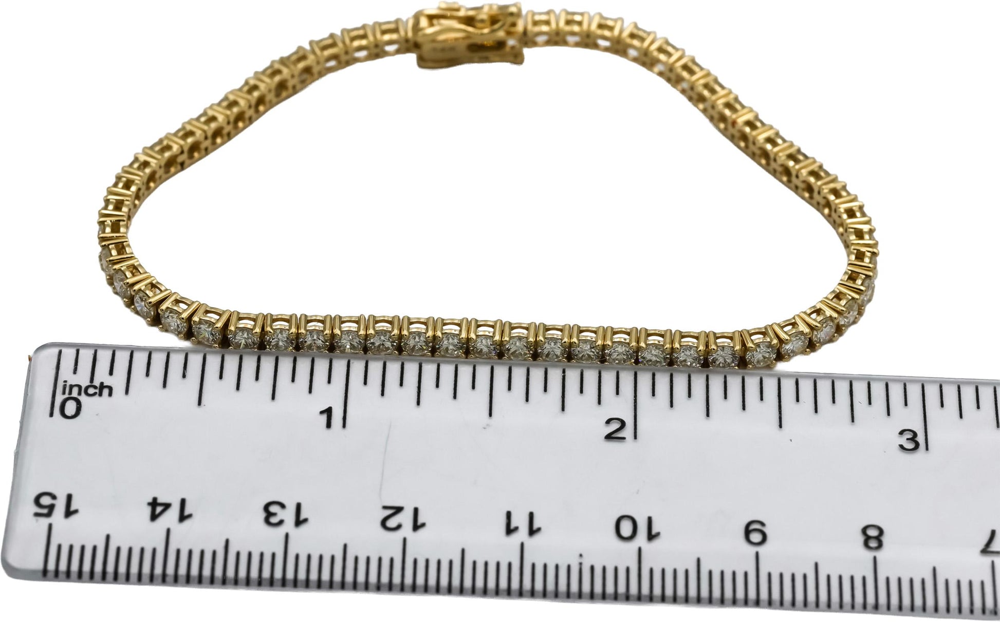 14k Yellow Gold VS Round Diamond Tennis Bracelet 4.89CT