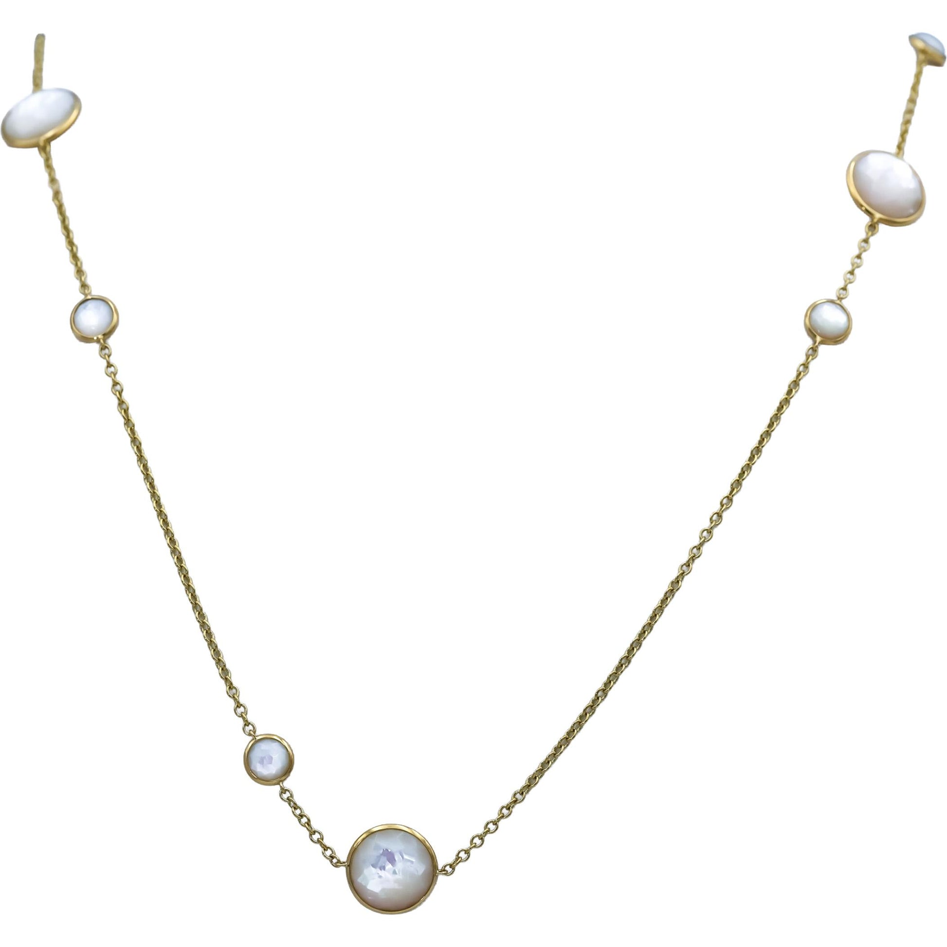 IPPOLITA 18k Yellow Gold Rock Candy Mother of Pearl Necklace 37.25in