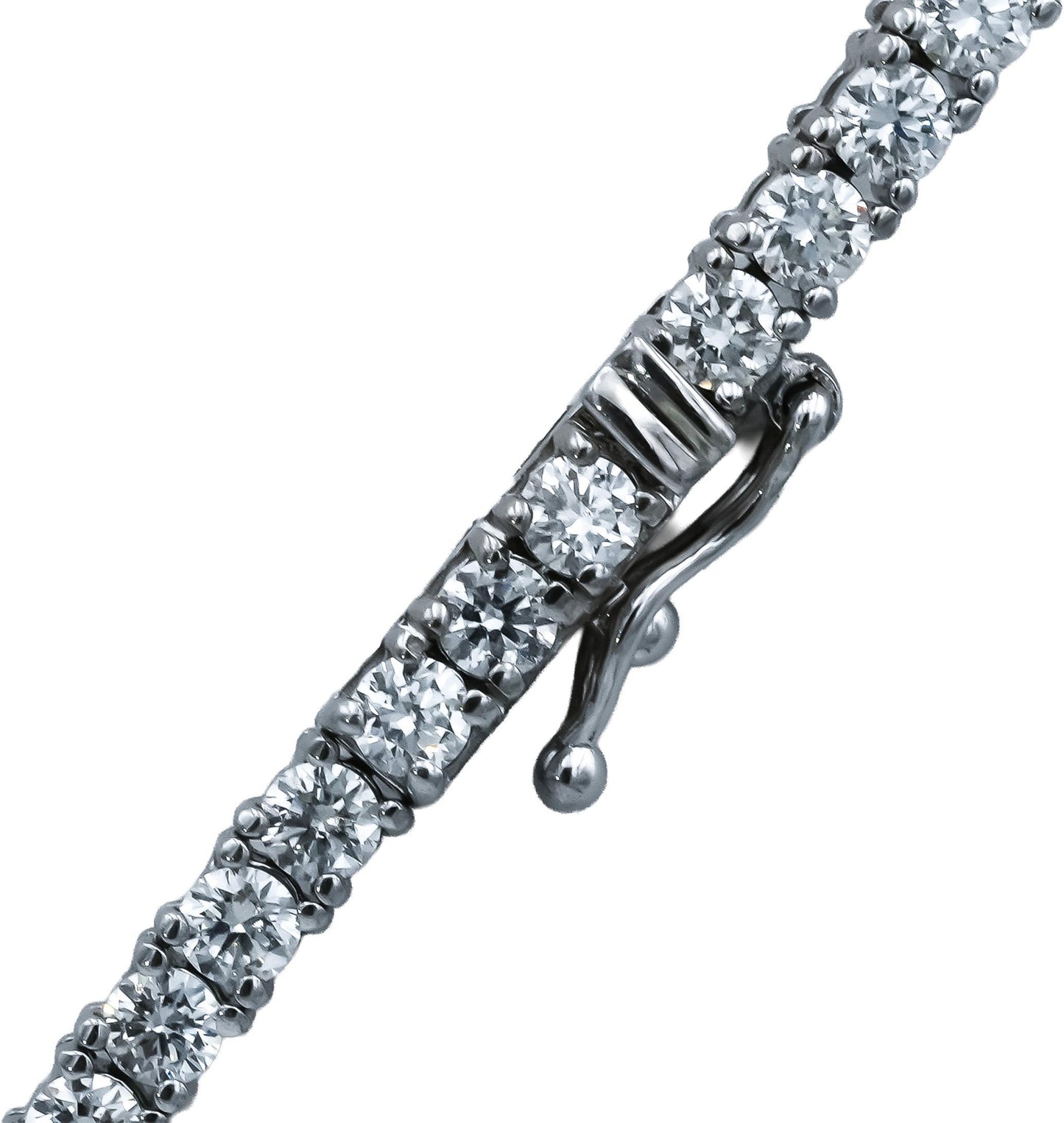 14k White Gold Round Diamond Tennis Necklace 10.14CT