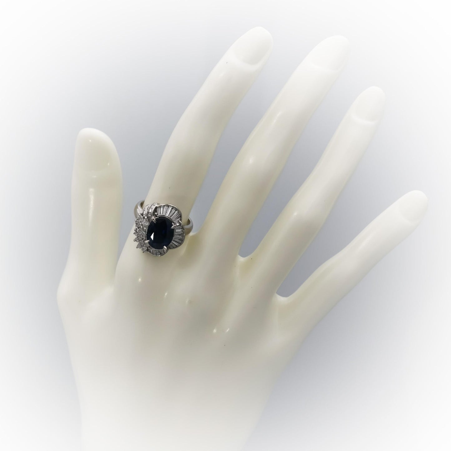 GIA Certified Platinum Sapphire and Diamond Cocktail Ring 4.41CT Size 5.75