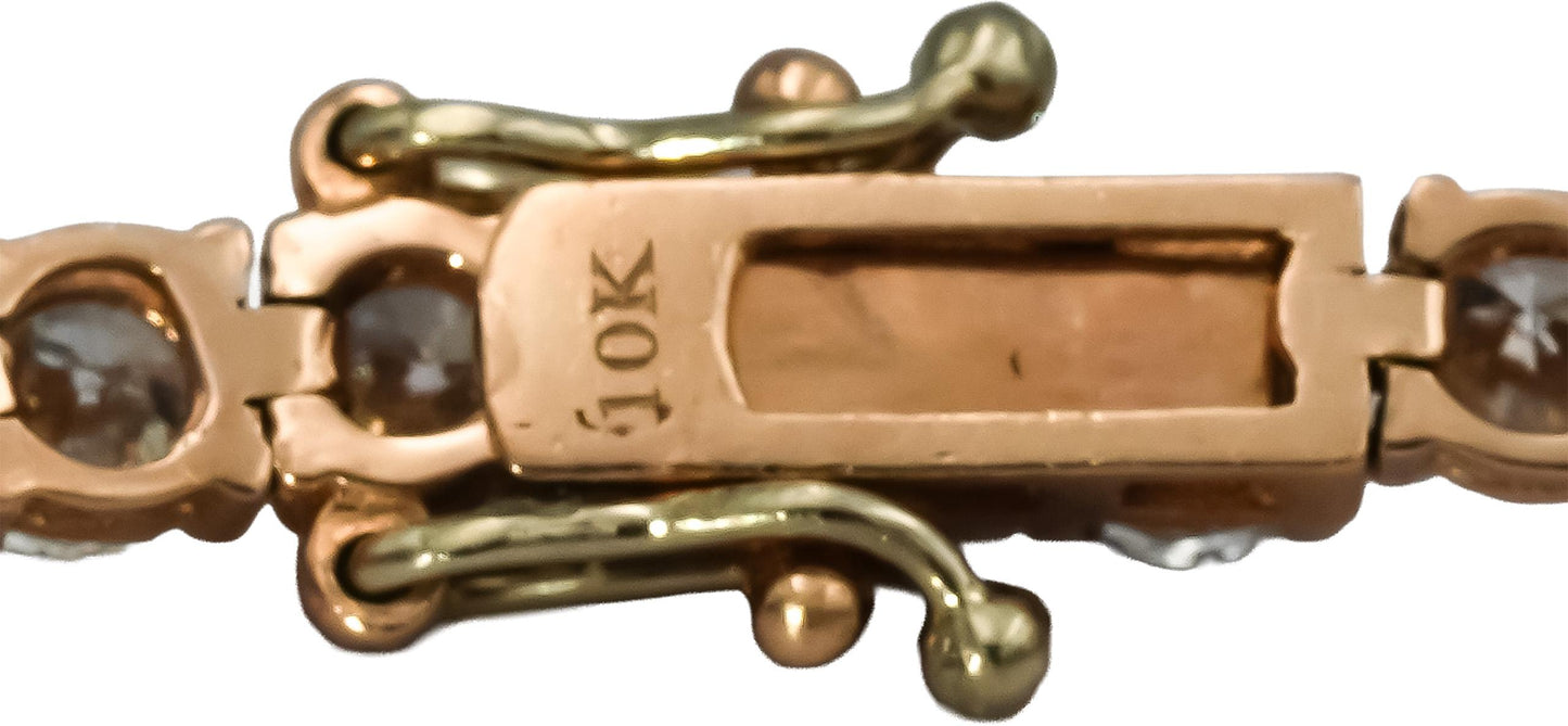 10k Rose Gold Round Diamond Tennis Bracelet 9.37CT